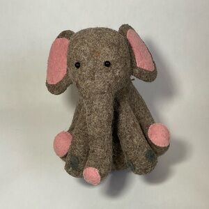 Pink Elephant Door Stop Hand Felted Wool Arcadia Home